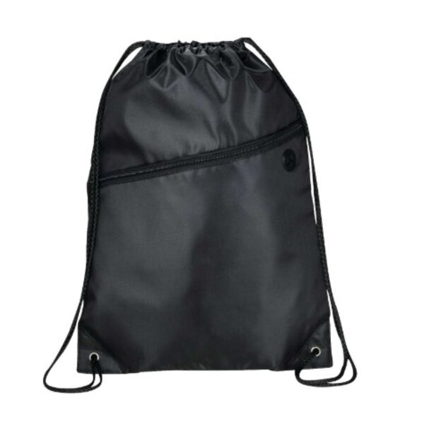 Robin Drawstring Polyester Bag with Front Zipper Pocket Thumbnail
